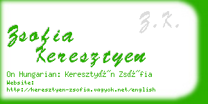 zsofia keresztyen business card